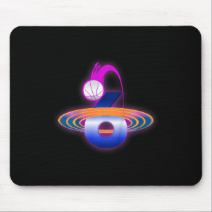 Kids 6 Year Old Space Basketball 6th Birthday Part Mouse Pad