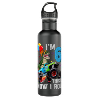 Kids 6 Year Old T Rex Dinosaur Monster Truck 6th B 710 Ml Water Bottle