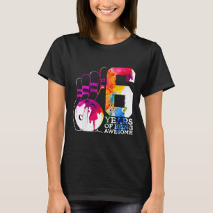 Kids 6 Years Of Being Awesome Bowling 6th Birthday T-Shirt