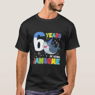 Kids 6 Years Of Being Jawsome Awesome Shark 6Th Bi T-Shirt