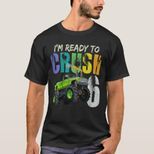 Kids 6 Years Old Boy 6th Birthday Monster Truck T-Shirt