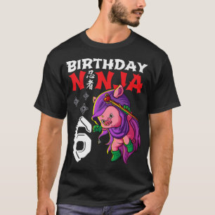 Kids 6 Years Old Kawaii Cute Pig Japanese 6th Birt T-Shirt