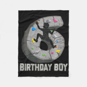 Kids 6 Years Old Rock Climbing 6th Birthday Advent Fleece Blanket