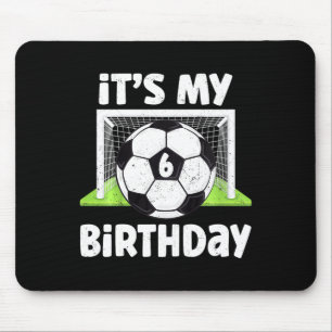 Kids 6 Years Old Soccer 6th Birthday Player Kids B Mouse Pad