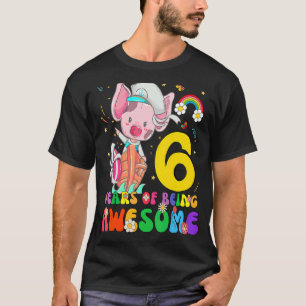 Kids 6 Years Old Teens 6th Birthday Boys Girls Awe T-Shirt