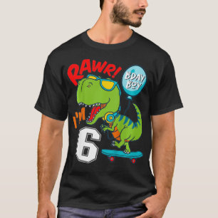 Kids 6th Birthday 6 Year Old Boy TRe Skateboarding T-Shirt