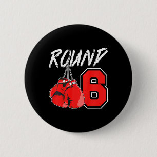 Kids 6th Birthday Boxing Boy 6 Year Old Boxer Bday 2 Inch Round Button