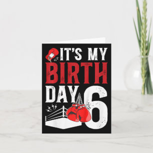 Kids 6th Birthday Boxing Boy 6 Year Old Boxer Bday Card