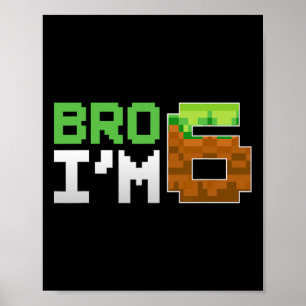 Kids 6th Birthday Boy Bro I’m 6 Year Old Gamer Pix Poster