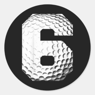 Kids 6th Birthday Boy Golf Player Golf 6 Years Old Classic Round Sticker