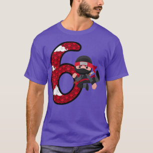 Kids 6th Birthday Boy Ninja 6 Years Ninja Costume  T-Shirt