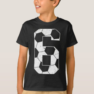 Kids 6th Birthday Boy Soccer Player Footbyll 6 Yea T-Shirt