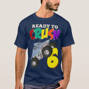 Kids 6th Birthday Boys Monster Truck 6 Year Old Ra T-Shirt