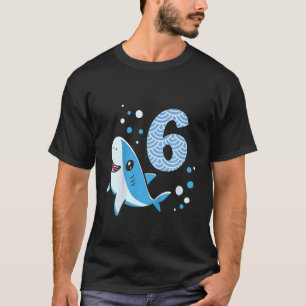 Kids 6th Birthday Boys Shark 6 years Old Ocean Sha T-Shirt
