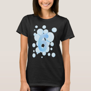 Kids 6th Birthday Bubble Themed Birthday Party T-Shirt