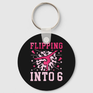 Kids 6th Birthday Cheerleading Girl Six Year Old C Keychain
