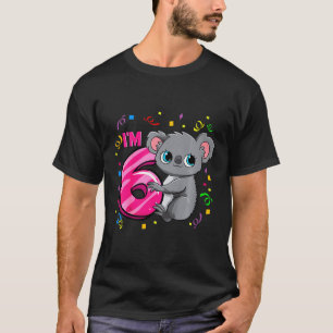Kids 6th Birthday For Girls Koala Bear 6 Years Old T-Shirt