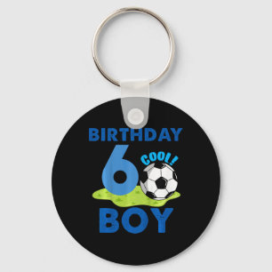 Kids 6th Birthday Gift Idea Boys Soccer 6 Years Keychain