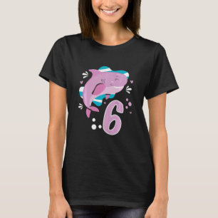 Kids 6th Birthday Girls Shark 6 years Old Ocean Sh T-Shirt