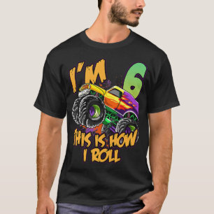 Kids 6th Birthday I'm 6 This is How I Roll 6th mon T-Shirt