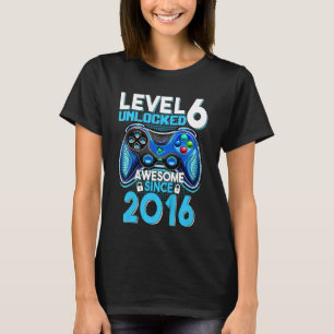 Kids 6th Birthday Level 6 Unlocked Awesome Since 2 T-Shirt