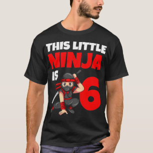 Kids 6th Birthday Ninja 6 Year Boy Kids  T-Shirt