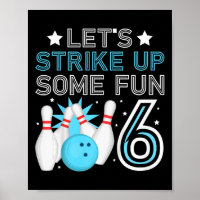 Kids 6th Birthday Party Bowling Boy 6 Year Old Bow