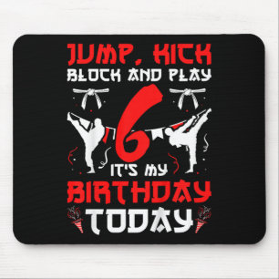 Kids 6th Birthday Party Karate 6 Year Old Karate B Mouse Pad