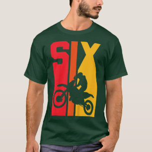 Kids 6th Birthday Retro Motocross 6 Years Boys Gir T-Shirt