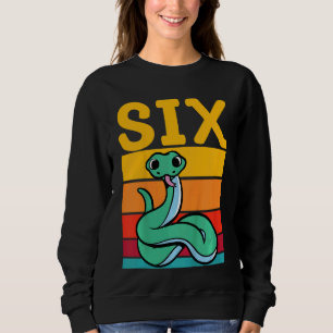 Kids 6th Birthday Retro Snake  Pet Reptile 6 Years Sweatshirt