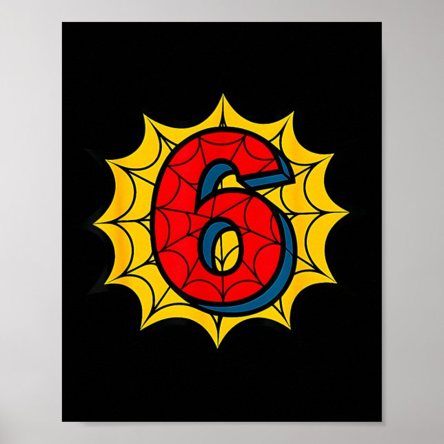 Kids 6th Birthday Sder Theme Party 6 Year Old Boys Poster (Front)