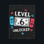 Kids 6th Birthday Shirt Boy Level 6 Unlocked Video Fleece Blanket<br><div class="desc">Kids 6th Birthday Shirt Boy Level 6 Unlocked Video Game Party 1</div>