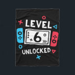 Kids 6th Birthday Shirt Boy Level 6 Unlocked Video Fleece Blanket<br><div class="desc">Kids 6th Birthday Shirt Boy Level 6 Unlocked Video Game Party 1</div>
