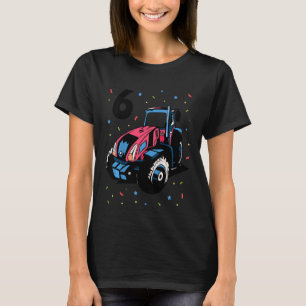 Kids 6th Birthday Six Year Old Boy Tractor Digger T-Shirt