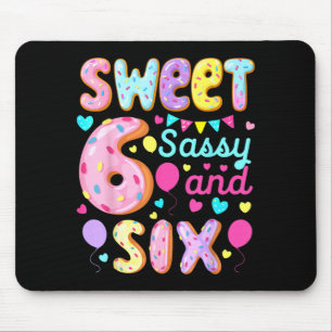Kids 6th Birthday Sweet Sy And Six Birthday Girl Mouse Pad