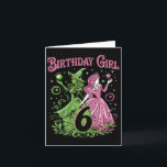 Kids 6th Birthday Witch Pink And Green 6 Years Old Card<br><div class="desc">Kids 6th Birthday Witch Pink And Green 6 Years Old Birthday Girls</div>