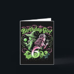 Kids 6th Birthday Witch Pink And Green 6 Years Old Card<br><div class="desc">Kids 6th Birthday Witch Pink And Green 6 Years Old Birthday Girls 1</div>