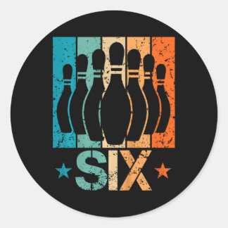 Kids 6th Bowling Birthday 6 Year Old Birthday Bowl Classic Round Sticker