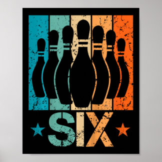 Kids 6th Bowling Birthday 6 Year Old Birthday Bowl Poster