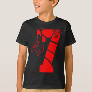 Kids 7 year old 7th basketball birthday partytheme T-Shirt