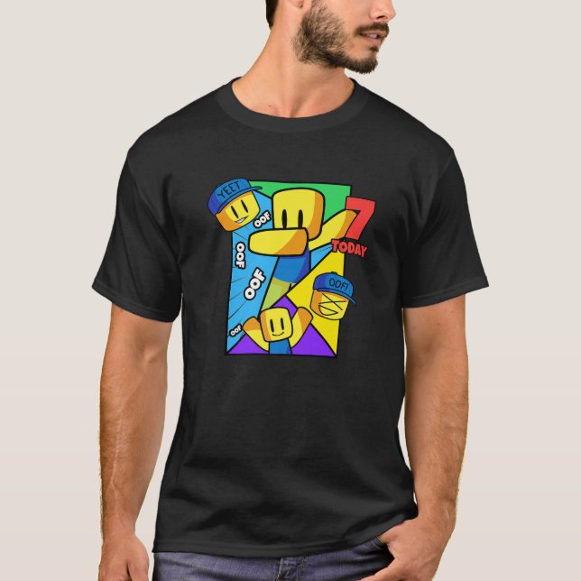 Kids 7 Year Old 7Th Birthday Boy Dabbing Noob Game T-Shirt (Front)