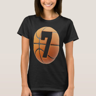 kids 7 year Old Birthday Boys basketball 7th birth T-Shirt