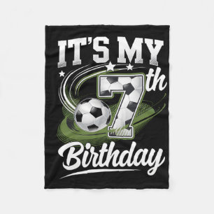 Kids 7 Year Old Birthday It's My 7th Birthday Socc Fleece Blanket