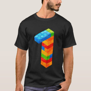 Kids 7 Year Old Building Blocks Birthday Bricks 7 T-Shirt