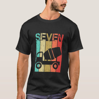 Kids 7 Year Old Construction Truck Birthday 7Th Bi T-Shirt