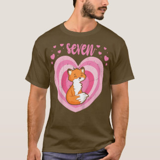 Kids 7 Year Old Cute Fo Birthday Girl 7th Bday523 T-Shirt
