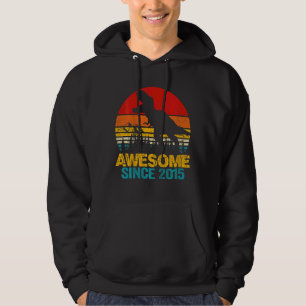Kids 7 Year Old Dinosaur Awesome Since 2015 7th Bi Hoodie