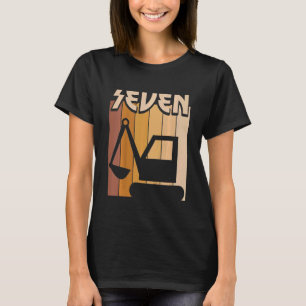 Kids 7 Year Old Excavator Birthday Boy Girl 7th Bi T-Shirt