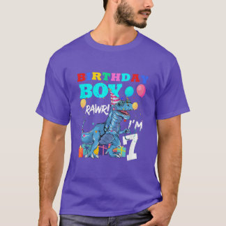 Kids 7 Year Old Gift 7th Birthday Boy 7th Birthday T-Shirt