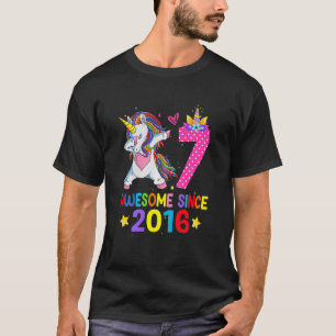 Kids 7 Year Old Girls Teens Dabbing Unicorn 7th B T-Shirt